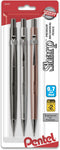 Pentel Sharp Mechanical Pencil, (0.7mm), Medium Line, Metallic Barrel, Assorted Colors, Pack of 3 (P207MBP3M)...