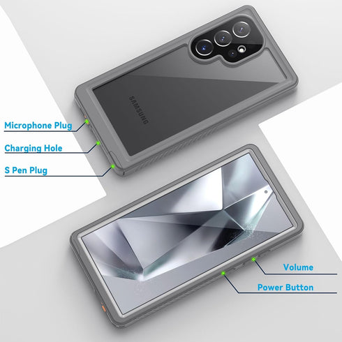 Lanhiem for Samsung Galaxy S24 Ultra Case, IP68 Waterproof Dustproof, Built-in Screen Protector, Rugged Full Body Shockproof Protective Cover for ...