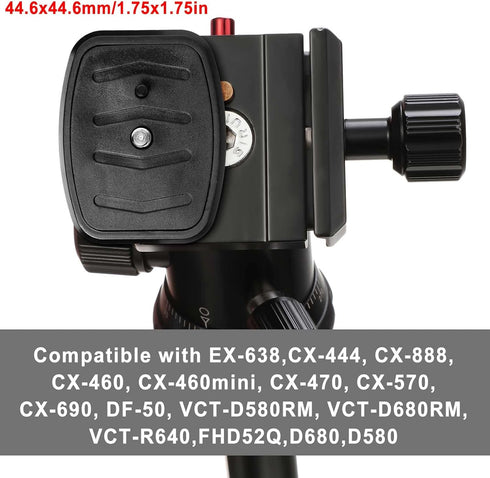 2 Pieces Tripod Quick Release Plate Tripod Adapter Mount Camera Tripod Adapter Plate Parts for Tripods and Cameras Tripod Mount QB-4W (43 x 43 mm/...