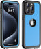 for iPhone 15 Pro Case Waterproof 6.1'', Full Protective Dustproof Shockproof Phone Case with Screen Protector for Apple iPhone 15 Pro (Blue)...