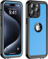 for iPhone 15 Pro Case Waterproof 6.1'', Full Protective Dustproof Shockproof Phone Case with Screen Protector for Apple iPhone 15 Pro (Blue)...
