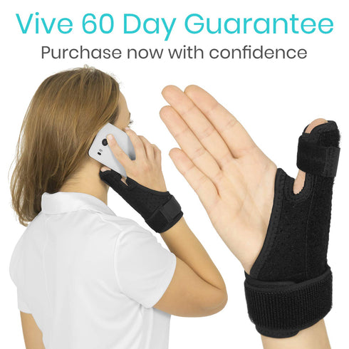 Vive Thumb Brace & Wrist Stabilizer (Fits Left and Right) - Thumb Spica Splint for Arthritis, Tendonitis, and De Quervains - Support Wrap for Men ...