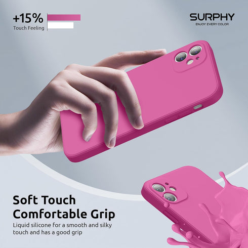 SURPHY Square Design for iPhone 11 Case with Camera Protection, Straight Edge Slim Design, Liquid Silicone Phone Case for iPhone 11 6.1 inches, Ho...