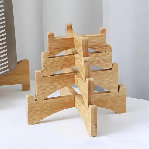 Small Wooden Plant Stand, Decorative Succulents Plant Pot Holder, 7", 2 Pack...