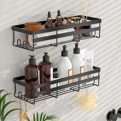 WOWBOX Shower Caddies 2 Pack - Adhesive Hanging Shower Shelf - Bathroom Organizers and Storage, No Drilling Stainless Shower Shelves for Home Deco...
