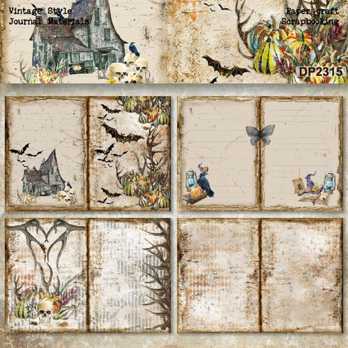 A5 size Happy Halloween Theme Dot Scrapbook, DIY Album Scrapbook Paper,Greeting Card Making Background Paper Craft Supplies Painting Decoration Tr...