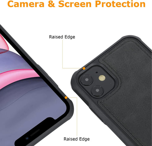 molzar MAG Series for iPhone 11 Case, Built-in Metal Plate for Magnetic Mount, Works with Qi-Certified Chargers, Compatible with iPhone 11, Black...