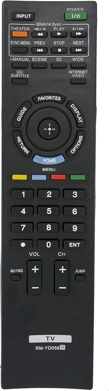 RM-YD056 Replaced Remote Fit for Sony TV KDL-40HX800 KDL-46HX800 KDL-55HX800 XBR-40HX800 XBR-46HX800 XBR-46HX909 XBR-52HX909 XBR-46HX909 XBR-52HX9...