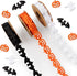 3 Rolls 15 Yards Halloween Ribbons, Black White Orange Halloween Ribbons Pumpkin Bat Ghost Shape Craft Ribbons Trim Embellishment for Gift Wrappin...