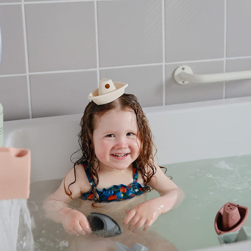 mushie Stackable Bath Boats Toy (Original) | Floating Bathtub Toys for Baby & Toddler, Set of 5 | Made in Denmark...