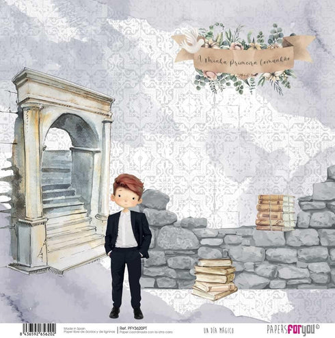 Papers For You - Scrapbooking Paper Kit in Portuguese | Collection "A Magical Day Redheaded Boy" | Includes 10 Double Sided Papers with Different ...