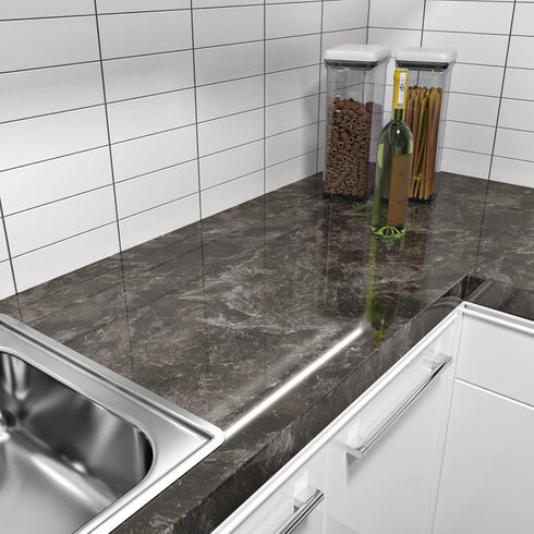 Black Marble Contact Paper Peel and Stick Countertops 15.7" x 78.7" Decorative Wallpaper Waterproof Marble Contact Paper for Countertops Removable...