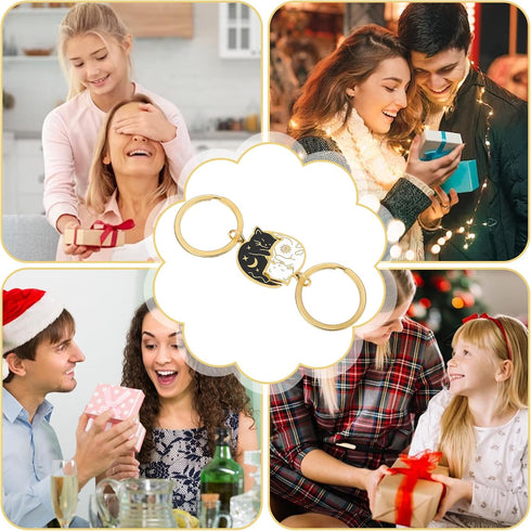 2PCS Cute Cat Keychain, Couples Matching Gifts BFF Frindship Gifts Keyring Boyfriend Girlfriend Anniversary...