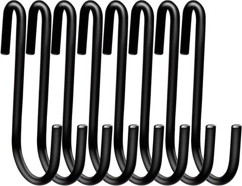 24 Pack ESFUN 3 inch Heavy Duty S Hooks Black Pan Pot Holder Rack Hooks S Shaped Hanging Hooks Hangers for Kitchenware Spoons Pans Pots Utensils C...
