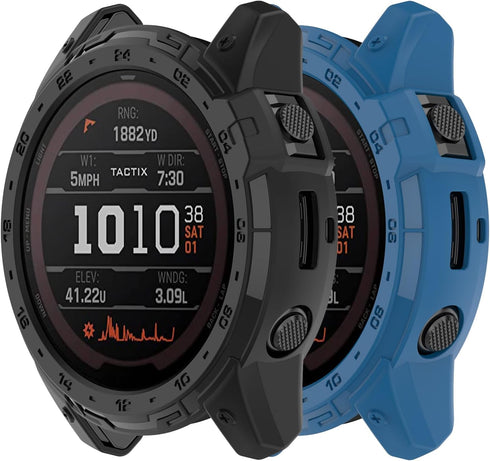 Compatible with Garmin Tactix 7 AMOLED Case, Scratch-Resistance TPU Military Protection Rugged Cover Case for Garmin Tactix 7 AMOLED Smartwatch Ac...