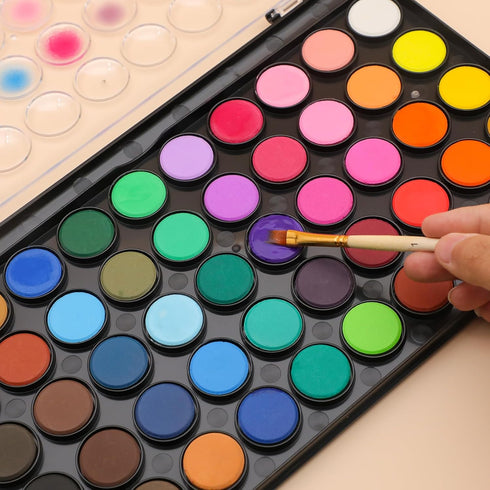 Artecho Watercolor Paint Set 48 Colors with 3 Paint Brushes, Water Color Paints Sets, Washable Water Colors...