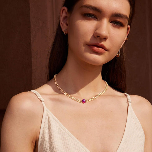 Valloey Rover Gold Necklace for Women 14K Gold Plated Cuban Chain Choker Necklace Simple Necklace Jewelry Gift for Women...