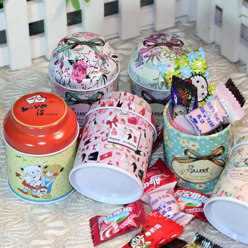 TooGet Elegant Metal Tinplate Empty Tins, Shabby Chic Mini-boxes for DIY Candles, Dry Storage, Spices, Tea, Candy, Party Favors, and Gifts (Cylind...