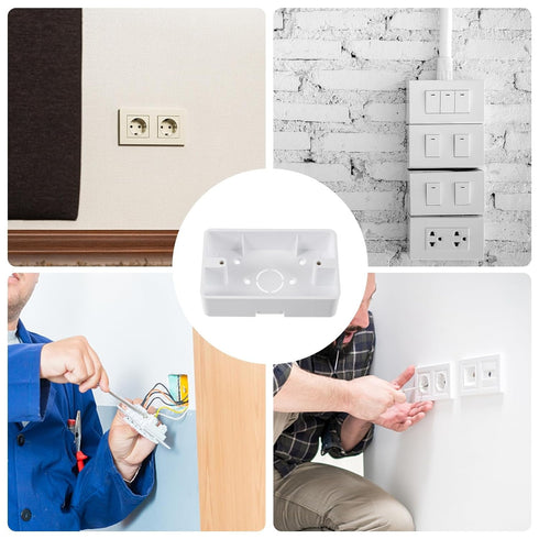 5pcs Surface Mount Outlet Box, 1 Gang Outlet Junction Box ABS Electrical Enclosure Box, Plastic Electrical Box Insulation Box for Home Electrical ...