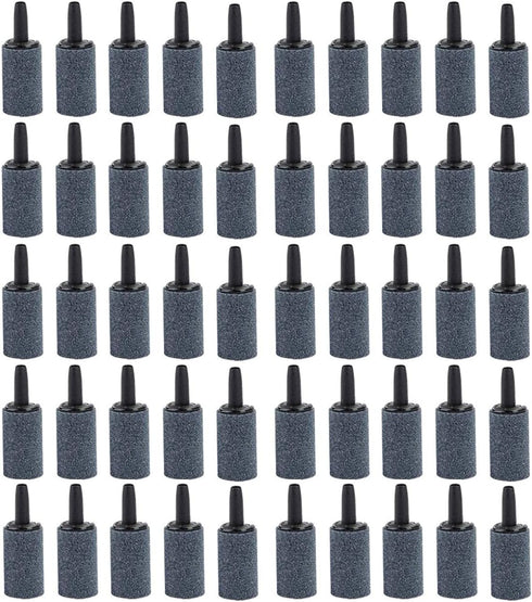 50 Pack 1 Inch Air Stone, Fine Aquarium Air Stones, Cylinder Bubble Diffuser Airstone Fish Tank Bubbler Air Pump Accessories for Aquariums Hydropo...