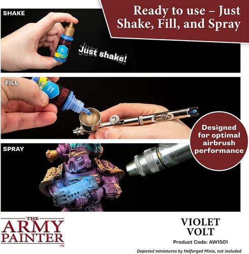 The Army Painter Warpaint Air Fluorescent Violet Volt - Acrylic Non-Toxic Heavily Pigmented Water Based Paint for Tabletop Roleplaying, Boardgames...