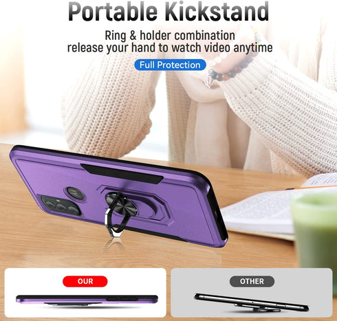 for Moto G Power 2022 Case G Pure Case with Kickstand Armor Magnetic Ring Rugged Protective Military Grade Shockproof Case for G Power 2022 G Pure...