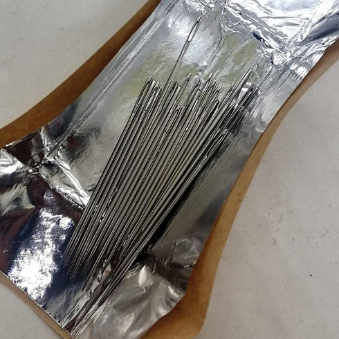 NOS - 25 Superfine Cross Stitch Needles No.18, 2 inch Long, Made in Czechoslovakia...