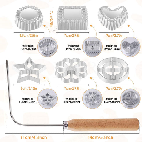 7 Pieces Rosettes Timbale Set, Rosette Iron Set with Handle, Lotus Flower Bunuelos Cookie Maker Mold, Funnel Cake Maker Kit…...