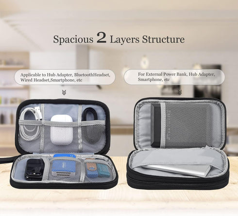 Electronics Accessories Organizer Pouch Bag, Travel Universal Organizer for Cable, Charger, Phone, SD Card, Business Travel Gadget Bag...