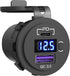 USB C Car Charger Socket, Qidoe 12V/24V Dual USB Outlet PD3.0 & QC3.0 Car USB Port with LED Voltmeter and ON/Off Switch DIY Car Socket for Car Boa...