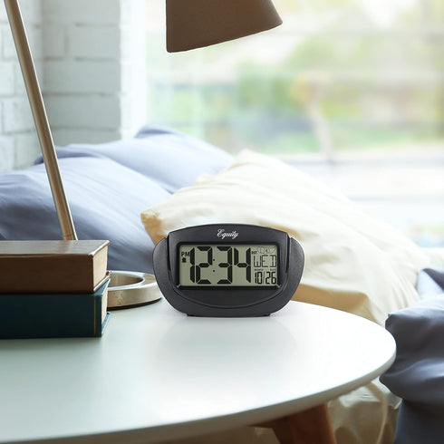 Equity by La Crosse 31022 Insta-Set LCD Alarm Clock, Black...