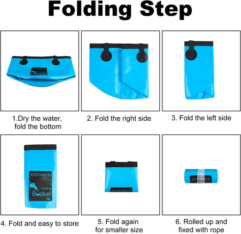 AUTODECO Collapsible Bucket 5 Gallon Container Folding Water Bucket Portable Wash Basin for Camping Fishing Travelling Outdoor Gardening Car Washi...