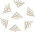 LiQunSweet 100 Pcs Wood Slice Carving Ornament Cut Out Paintable Wooden Guard Edge Cover Triangle Book Corner Protector for Jewelry Case Box Book ...