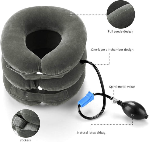 Cervical Neck Traction Device Inflatable Neck Stretcher, Easy to Use for Chronic Neck and Shoulder Pain Relief Traction Spine Alignment, Neck Cerv...