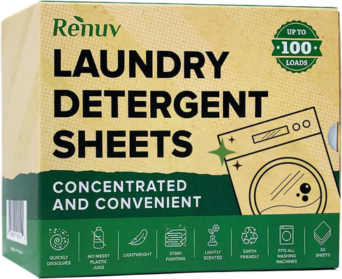 Laundry Detergent Sheets up to 100 Loads - Eco Friendly, Sustainable, Biodegradable & Liquidless Strips, 50 Sheets...