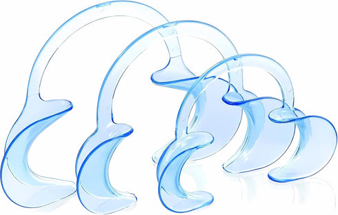 Niveus Dental Cheek Retractor Mouth Opener for Teeth Whitening C-Shape Autoclavable, Clear Blue (Large,Small,Medium Pack of 3)...