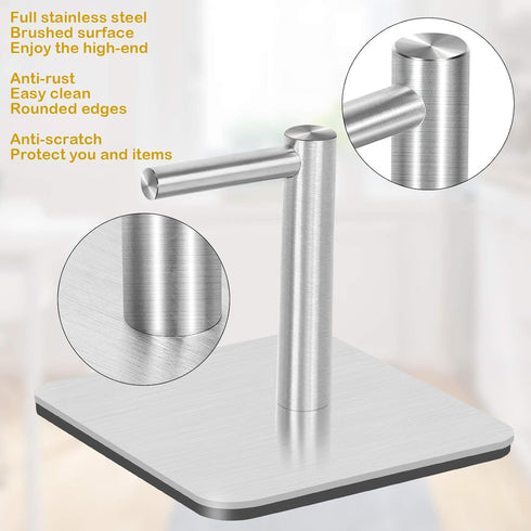 Magnetic Paper Towel Holders Heavy Duty Steel Brushed Holder with Strong Magnetic Backing - Fit for Large Paper Towels or Use as Hook - for Kitche...