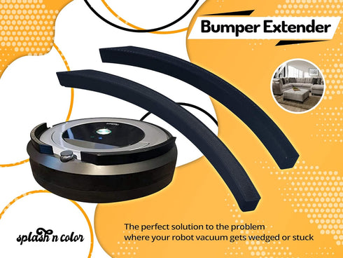 SplashNColor Bumper Extender for Roomba & Eufy Vacuum Cleaners - Prevents Stuck Vacuum Cleaners - Height Adjustable Compatible Design...