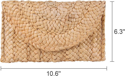 Freie Liebe Straw Clutch Purses for Women Summer Beach Bags Envelope Woven Clutch Handbags...