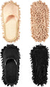2 Pairs Microfiber Cleaning Mop Slippers for Floor Cleaning House Mop Shoes Men and Women Washable Unisex Dusting Slippers Dirt Cleaning Tool Supp...