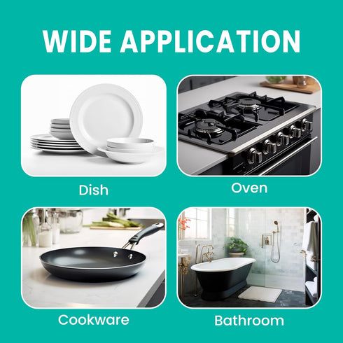 HELIME Heavy Duty Dishwand Sponge Refills, 2in1 Dish Wand Replacement Heads with Silicone Scraper, Non Scratch Dishwashing Brushs Scrubbers Soap D...