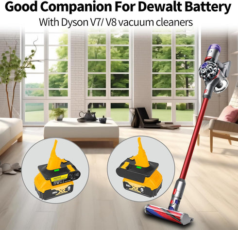 Battery Adapter for V7/V8 Vacuum Cleaner Convert for Dewolt 20V Battery, Compatible with Dysn V7/V8 Absolute Animal Motorhead Stick Vacuum Cleaner...