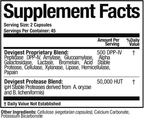 Arthur Andrew Medical - Devigest ADS, Advanced Digestive Support, Relief for Lactose Intolerance and Casein Sensitivities, Vegan, Non-GMO, 90 Caps...
