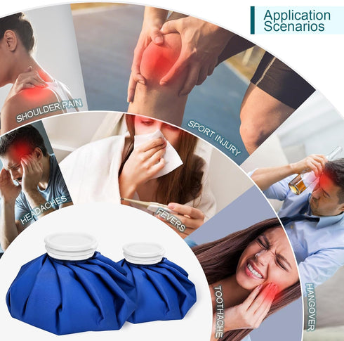 2 PCS Upgrade Ice Pack Injuries Reusable,11in & 9in Ice Bags Hot Water for Injuries, Soothe Pain and Stay Cool, Old school Style and Traditional I...