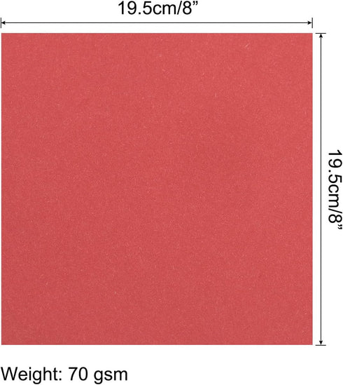 MECCANIXITY 25 Sheets 8x8 Inch(20x20cm) Origami Paper Double Sided Bright Red Square Sheet for Art Craft Project, Beginners, Gifts Decor...