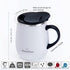 GRANDTIES Insulated Coffee Mug with Handle - Sliding Lid for Splash-Proof 16 oz Wine Glass Shape Thermal Tumbler with Double Walled Vacuum Stainle...