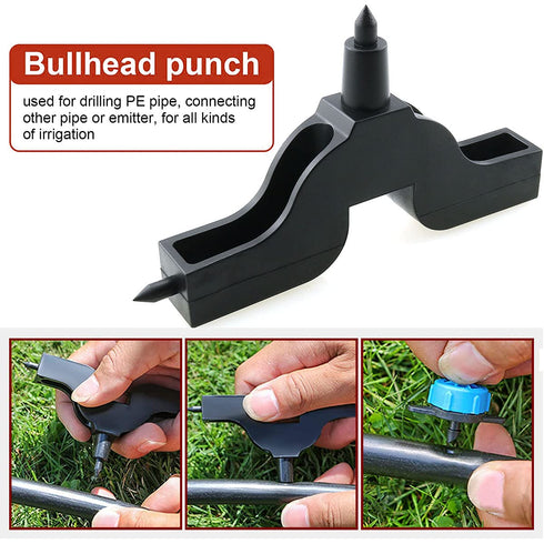 4mm Hole Punch 3PCS Black 4mm Micro Drip Irrigation System Water Pipe Hole Punch Tool...