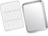 Joyfair Toaster Oven Baking Pan with Rack, 9”x 7” Stainless Steel Small Baking Tray and Cooling Rack Set, Great for Cookies/Bacon/Steaks, Non Stic...