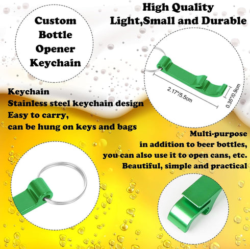10 PCS Beer Bottle Openers Keychain for men, Metal jar Opener Soda Beverage Can Opener with KeyRing bulk Pocket Bottle Opener(grey)...