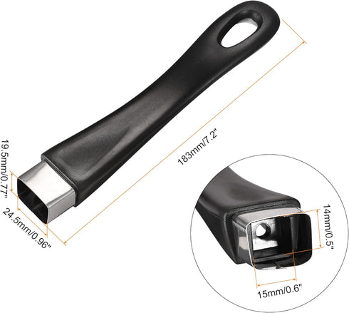 MECCANIXITY Pan Replacement Handle Black 183mm/7.2inch with Screw Nonstick Saucepan Cookware Skillet Stainless Steel Handle...